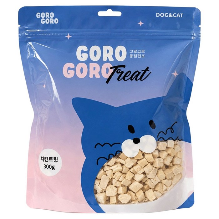 gorogoro 강아지 고양이 동결건조 간식, 300g, 1개, 치킨