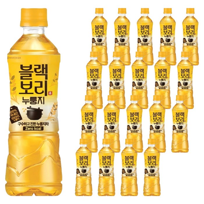 하이트진로 블랙보리 누룽지 제로칼로리, 20개, 500ml