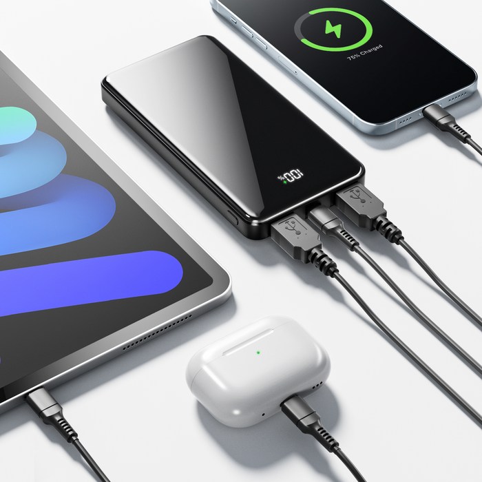 YINTO 고속충전 보조배터리 10000mAh C핀 후기 분석 - 한 손에 들어오는 그립감 및 휴대성 비교