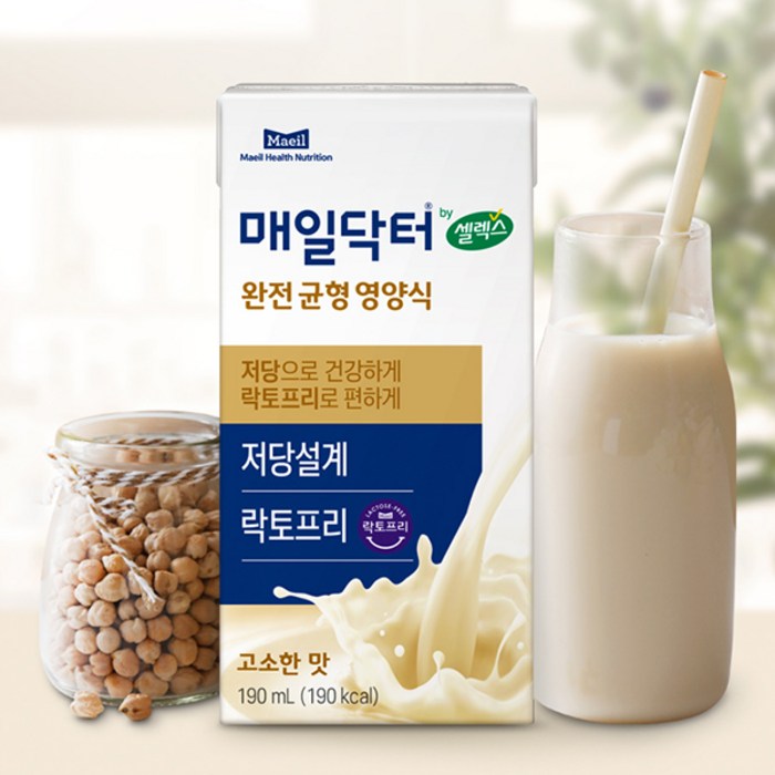 셀렉스 매일닥터 완전균형영양식 고소한맛, 190ml 후기 분석 - 다양한 영양소