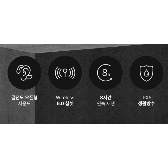 아이리버 골전도 오픈형 생활방수 무선 블루투스 6.0 이어폰 IB-GX1 블랙 8시간 후기 분석 - 조작 버튼 설명