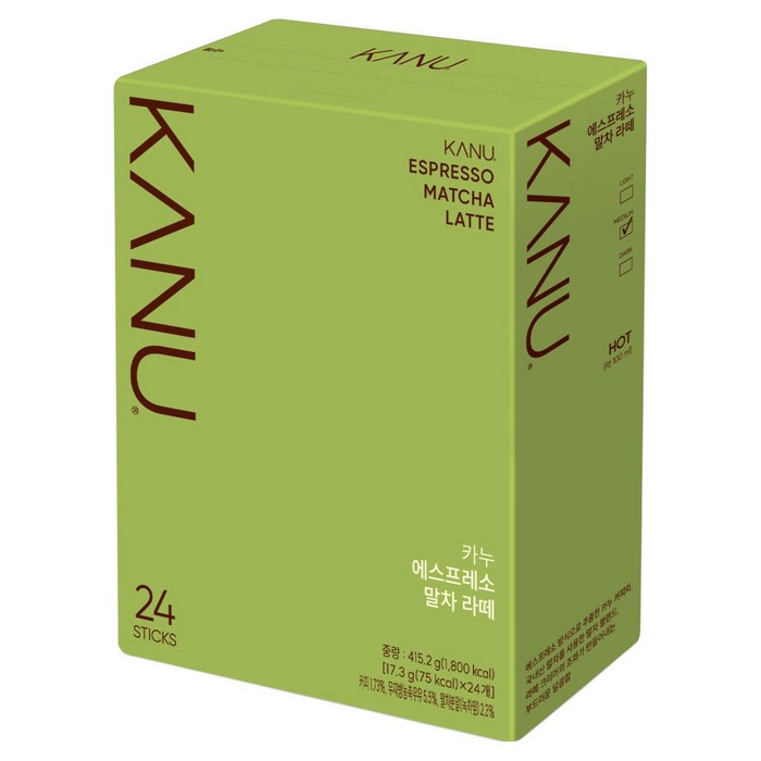 카누 에스프레소 말차 라떼 커피믹스, 17.3g, 24개입, 1개