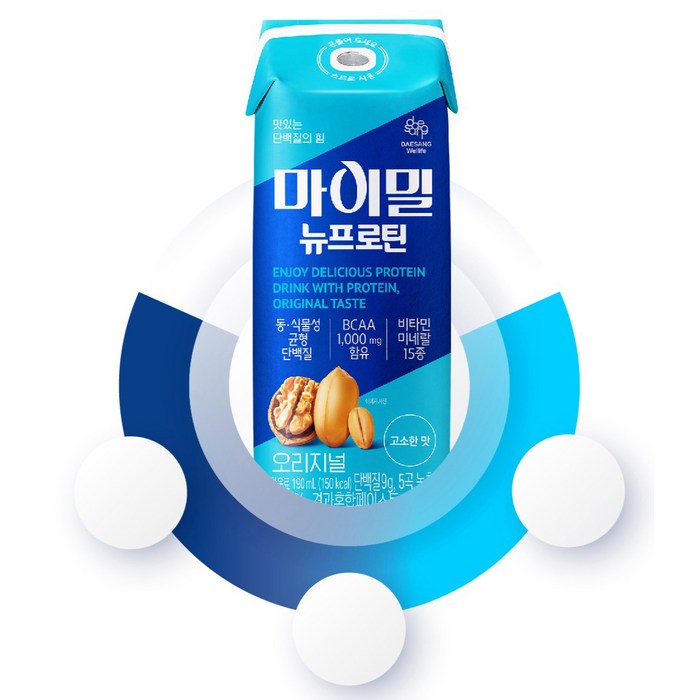 마이밀 뉴프로틴 드링크 오리지널, 190ml 후기 분석 - 보관이 용이한 박스 구성