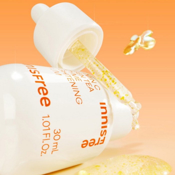 이니스프리 비타C 그린티 엔자임 잡티 토닝 세럼 30mL + 15mL + 패드 2p 세트 후기 분석 - 패키지 뒷면 정보