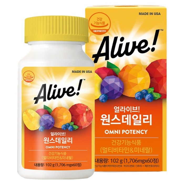 얼라이브 원스데일리 멀티비타민, 60정, 1개