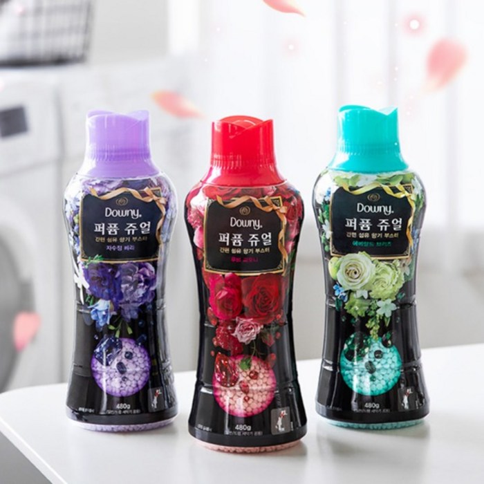 다우니 퍼퓸 쥬얼 자수정 베리 향기부스터, 480g 후기 분석 - 패키지 측면 정보