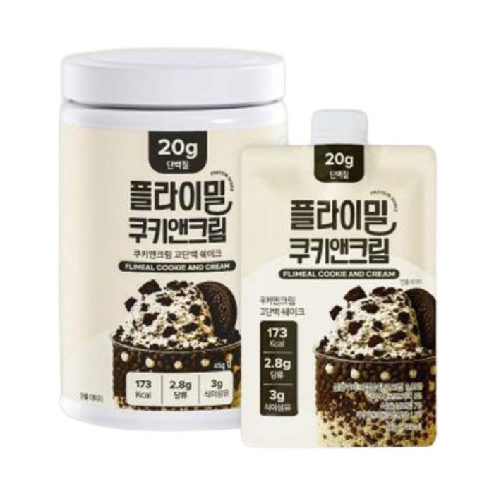플라이밀 쿠키앤크림 단백질쉐이크, 630g 후기 분석 - 쉐이크 제형 확인
