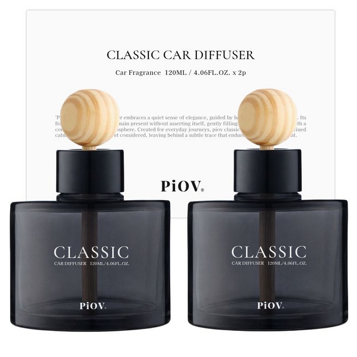 피오브 클래식 차량용 디퓨저 120ml, 2개, 새콤달콤복숭아