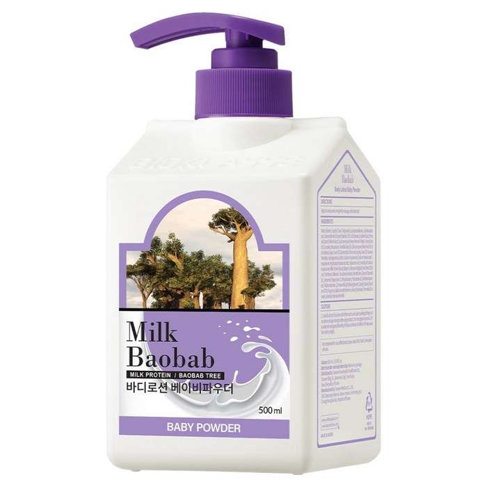 비오클라쎄 밀크바오밥 바디로션 베이비파우더향, 500ml, 1개