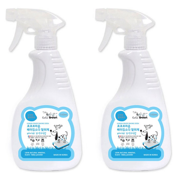 Coco Brown Pet Baking Soda Deodorant Baby Powder Flavour, 550ml, 2 Count