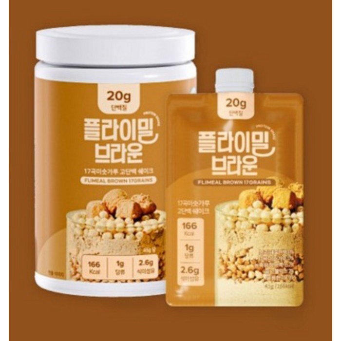 플라이밀 브라운 17곡미숫가루 고단백 쉐이크 후기 분석 - 조리된 쉐이크 모습