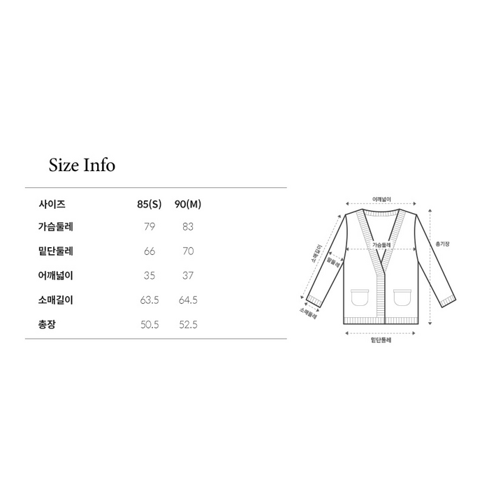 쥬시쥬디 여성용 프릴썸머 슬림핏 가디건 J1KT324C 후기 분석 - 사이즈 가이드
