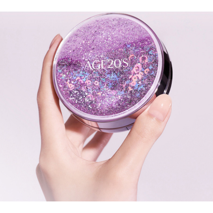 에이지투웨니스 샤이닝 드롭 에디션 뉴오리지널 에센스 커버 팩트 케이스 + 리필 12.5g x 3p, 21호 핑크라떼 후기 분석 - 팩트 표면 근접 촬영
