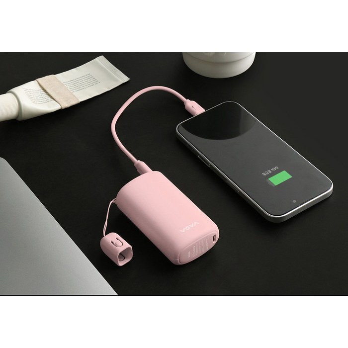 보바 그립 미니 고속충전 보조배터리 10000mAh, VA-115 후기 분석 - 측면 포트 구성