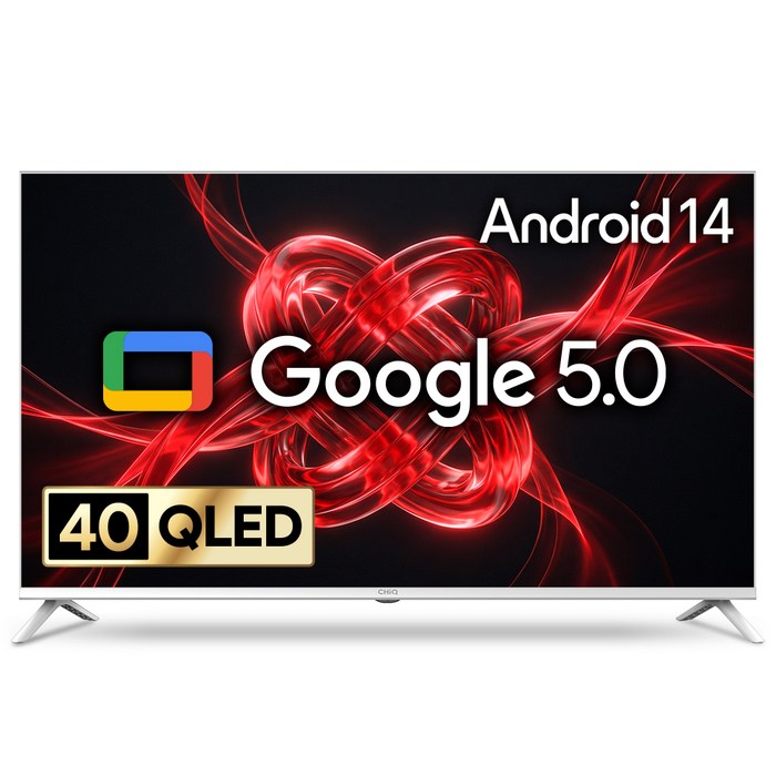 더함 FHD QLED 화이트에디션 돌비 AI 구글 5.0 IPS패널 스마트 TV, 102cm(40인치), NA401QLED, 스탠드형, 고객직접설치 - 소형 TV