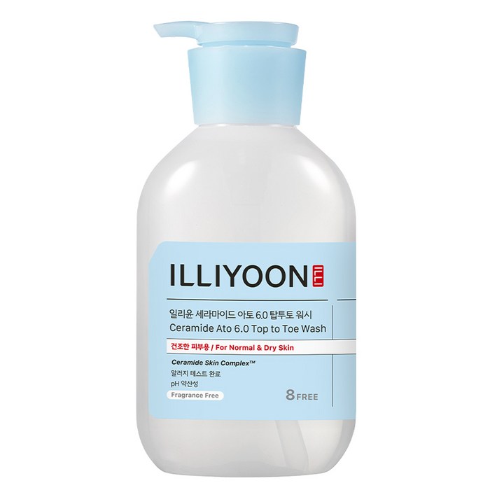 ILLIYOON Ceramide Ato 6.0 Top to Toe Body Wash Unscented, 500ml, 1 Piece