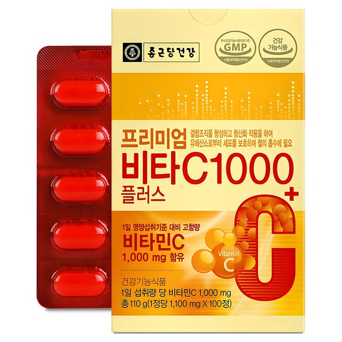 Jong Keun Dang Health Premium Vita C 1000 Plus, 100 Tablets, 1 Piece