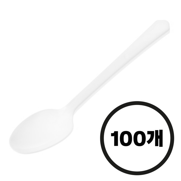 Comet Simple Disposable Individually Wrapped Spoons White, 1개입, 100 pcs