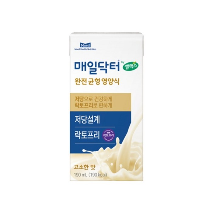 셀렉스 매일닥터 완전균형영양식 고소한맛, 190ml 후기 분석 - 영양 성분 정보