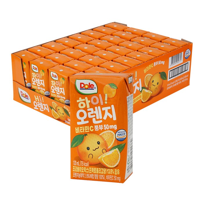 돌 하이 오렌지 주스, 120ml, 32개