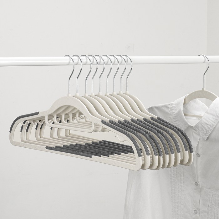 Comet Groove Non-Slip Swivel Hanger, Grey, 10 Pieces