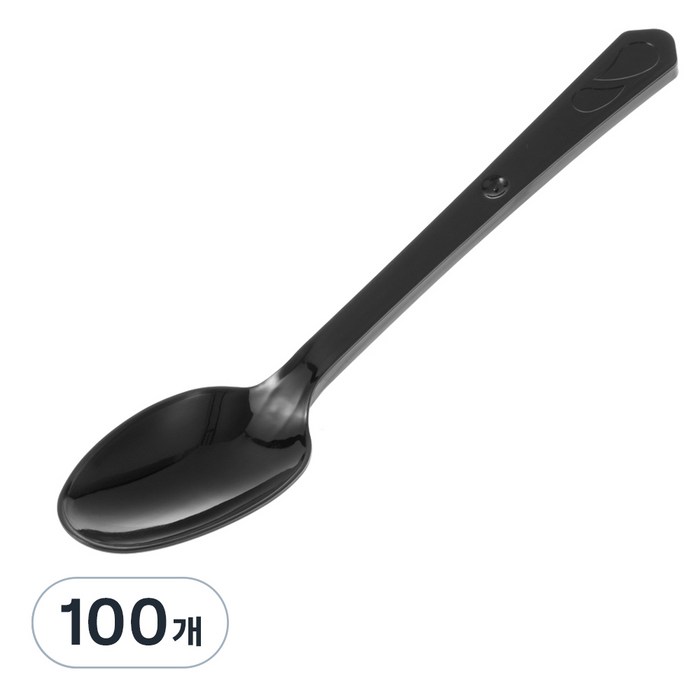 Comet Simple Disposable Individually Wrapped Spoons Black, 1개입, 100 Pieces