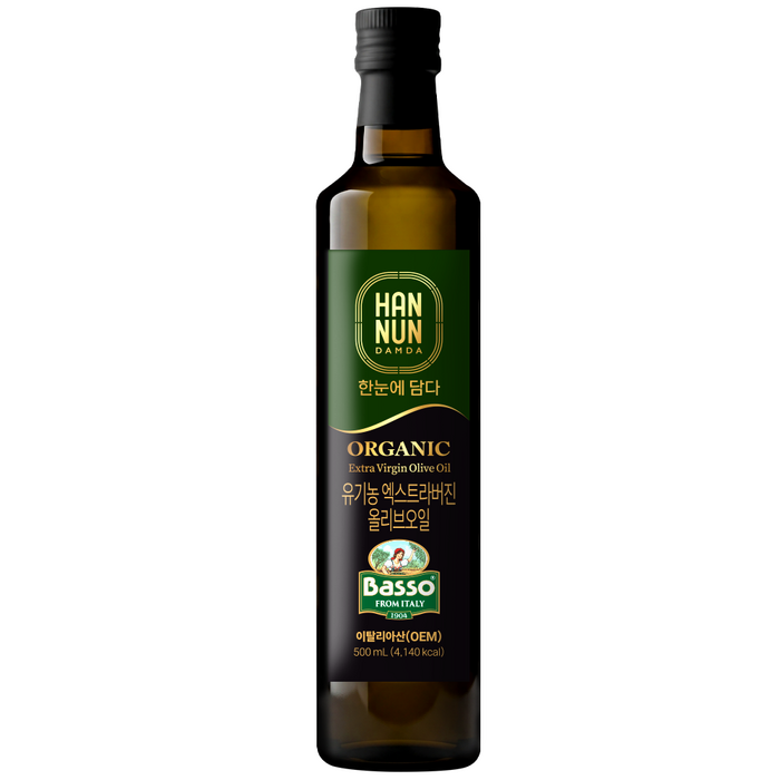 한눈담다 유기농 엑스트라 버진 올리브오일 500ml, 1개