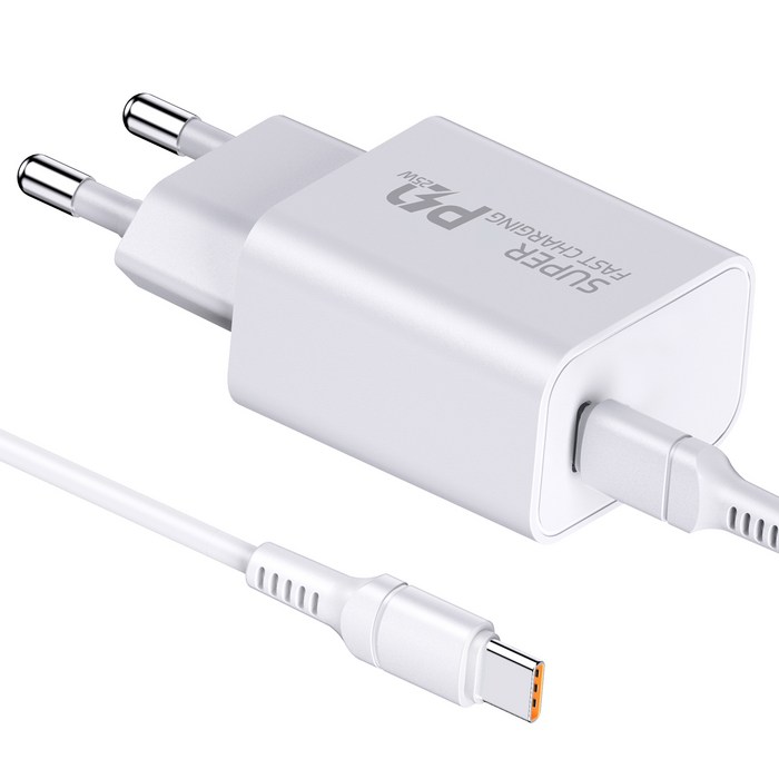 YINTO c타입 고속 충전기 25W PD3.0 PPS + C to C 1.5m 100w 케이블 세트 후기 분석 - 어댑터 본체 접사 이미지