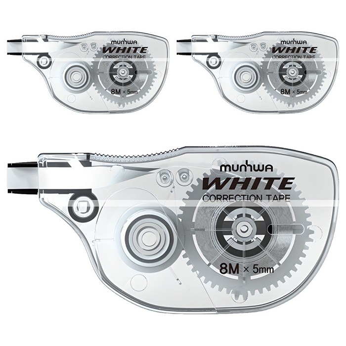 Culture Pencil Correction Tape 5mm x 8M, White, 3 Pieces