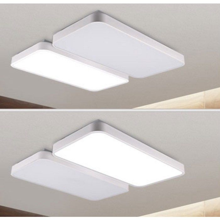 원하 삼성 칩셋 플리커프리 LED 듀얼 스위치 거실 천장등 120W 후기 분석 - 직관적이고 튼튼한 천장 장착 가이드 브라켓