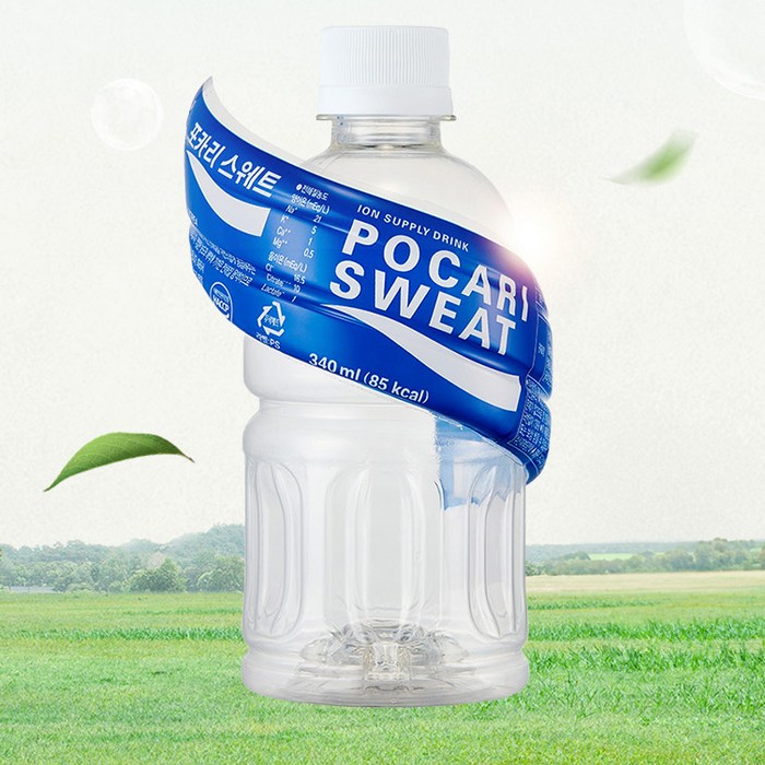포카리스웨트 무라벨, 340ml 후기 분석 - 깔끔한 투명 용기