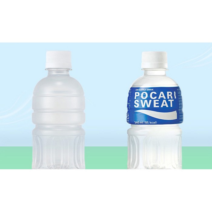 포카리스웨트 무라벨, 340ml 후기 분석 - 제품 정면 컷