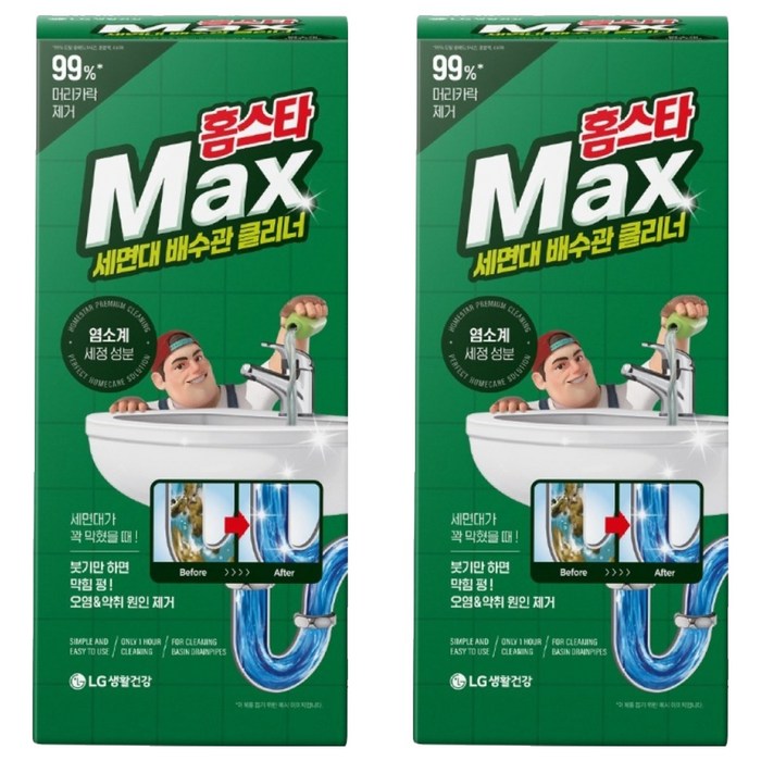 홈스타 맥스 세면대 배수관 클리너, 230ml, 2개