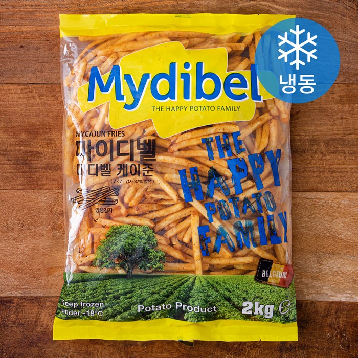마이디벨 케이준 감자튀김 (냉동), 2kg, 1개 - 감튀 모임