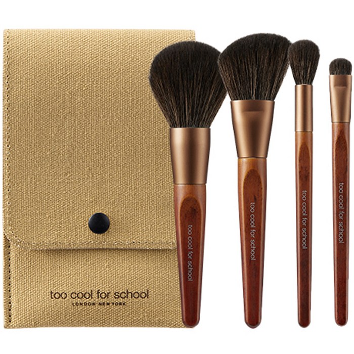 Too Cool for School Artist Vegan Brush Kit + Eco Pouch Set, Mixed Colors, 1 Piece
