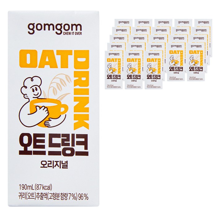 gomgom 곰곰 오트드링크 오리지널, 24개, 190ml