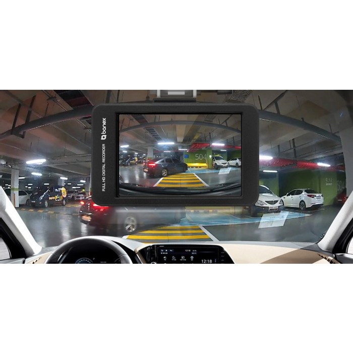 바넥스 전후방 FHD 2채널 블랙박스 BX7W, 32GB 후기 분석 - 차량 내부 장착 시 예시 뷰