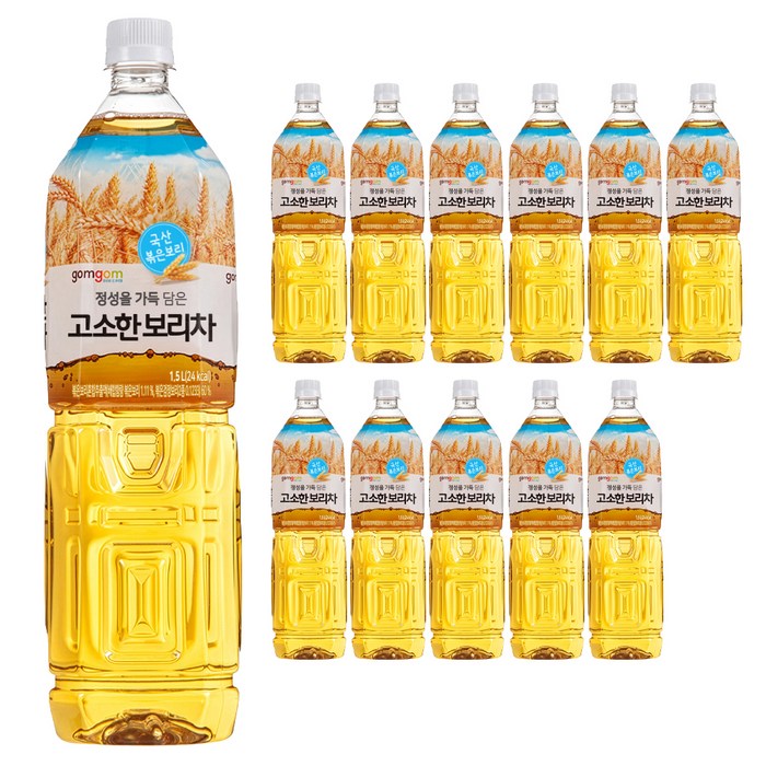 gomgom 곰곰 고소한 보리차, 1.5L, 12개