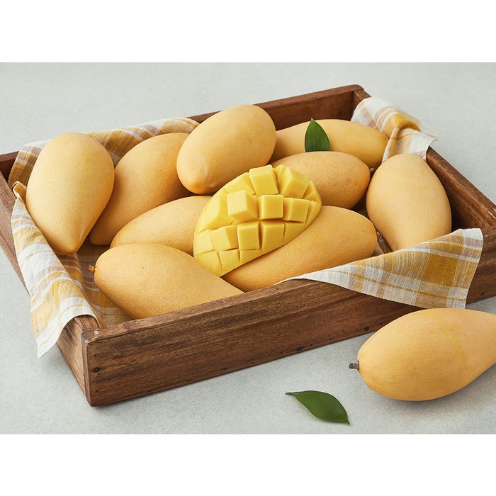 이웃마을 태국산 남독마이 망고, 3.8kg(12~14입) 후기 분석 - 잘 익은 망고 과육의 단면