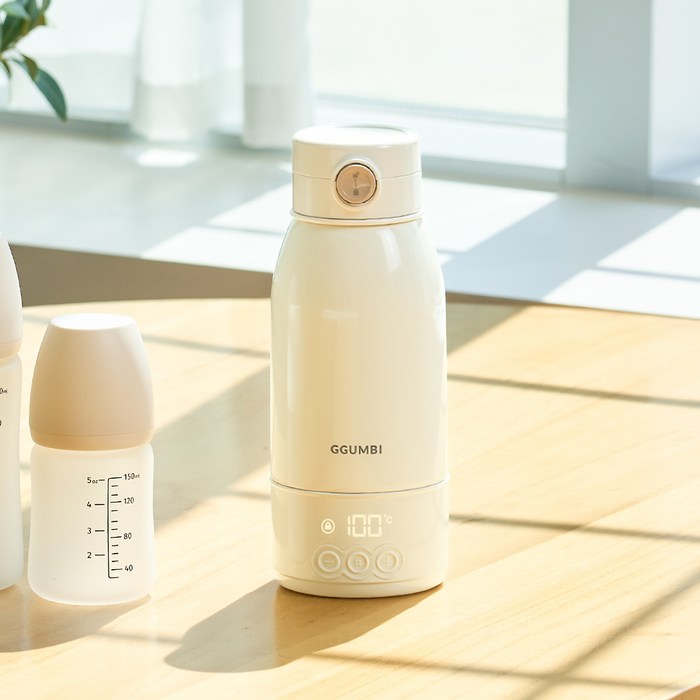 꿈비 휴대용 100도 가열 무선 분유포트 500ml 후기 분석 - 내부 스테인리스 상세