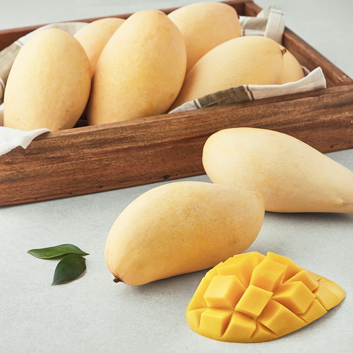 이웃마을 태국산 남독마이 망고, 3.8kg(8~10입) 후기 분석 - 망고 단면 이미지