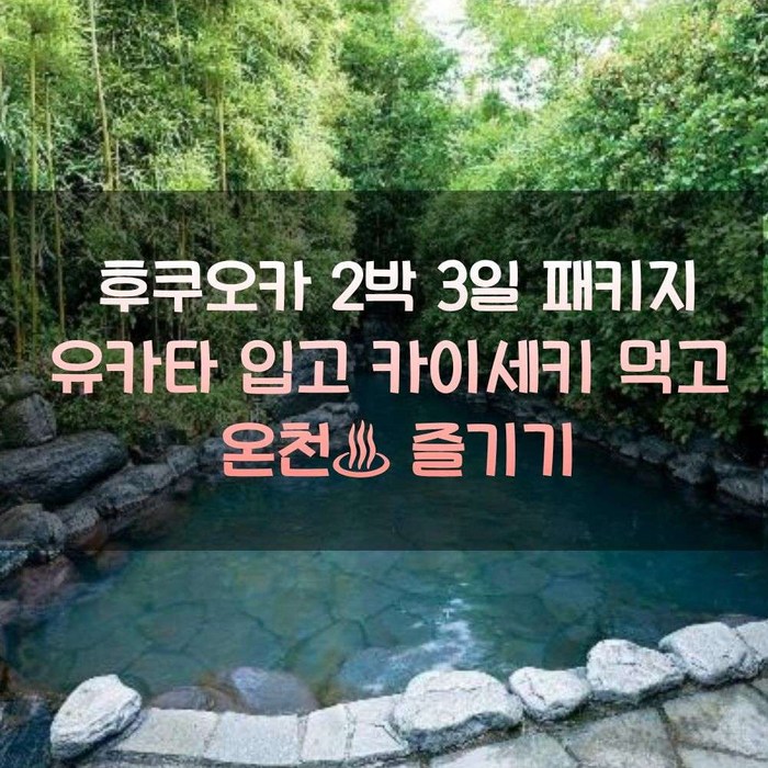 [일본 후쿠오카] 가이드 동행 부산出 카멜리아 2박3일 가이세키 먹고 온천 패키지 - 일본 여행 상품