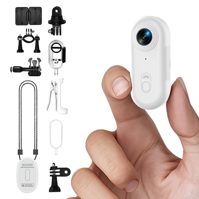 RUNHome 방수 4k 액션캠 WiFi 바디캠 유튜브 자전거 오토바이 + 64GB 메모리, 화이트 - 액션캠