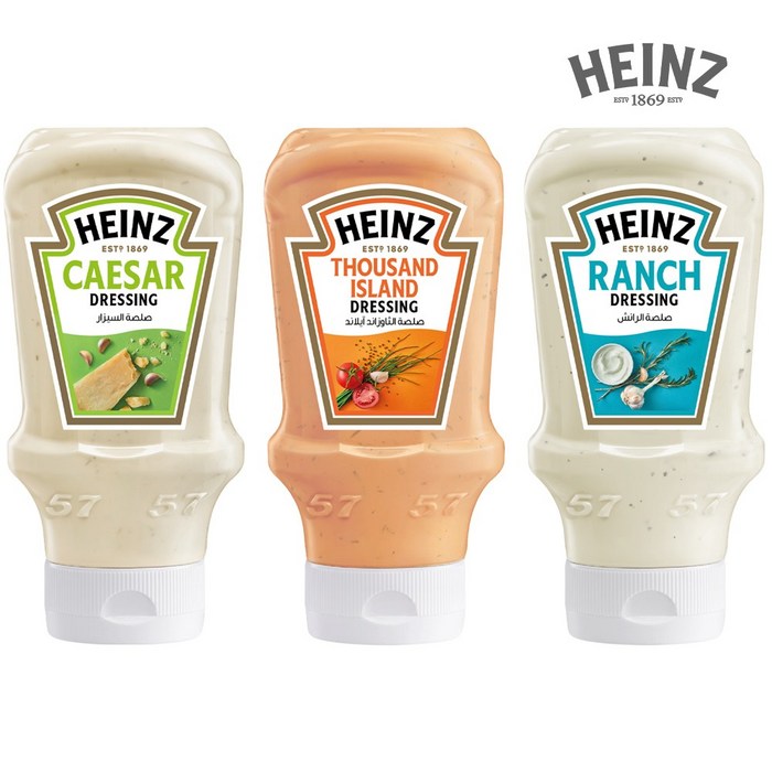하인즈 샐러드 드레싱 소스 3종 세트 - 사우전드 아일랜드 랜치 시저, 1개 - 감자튀김 소스