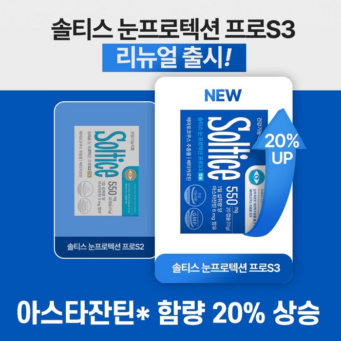 솔티스 눈 프로텍션 프로 S3, 20정 후기 분석 - 영양 성분 배합 상세 정보