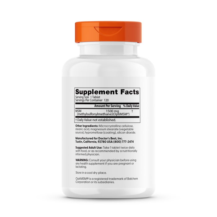 닥터스베스트 MSM 1500mg 타블렛, 120정 후기 분석 - 타블렛 제형 확인