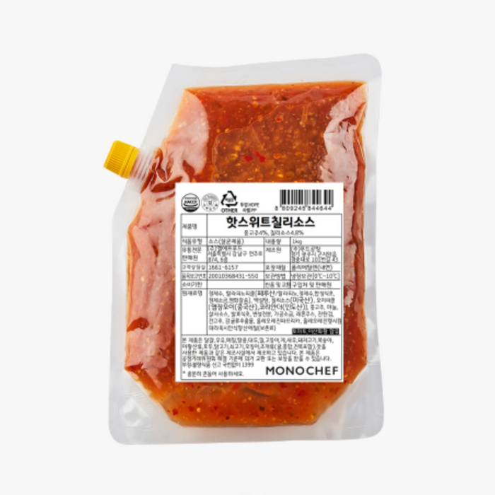 핫스위트칠리소스 1kg 멘보샤 나초 오징어튀김 감자튀김 딥핑소스 브런치 샌드위치 드레싱 - 감자튀김 소스