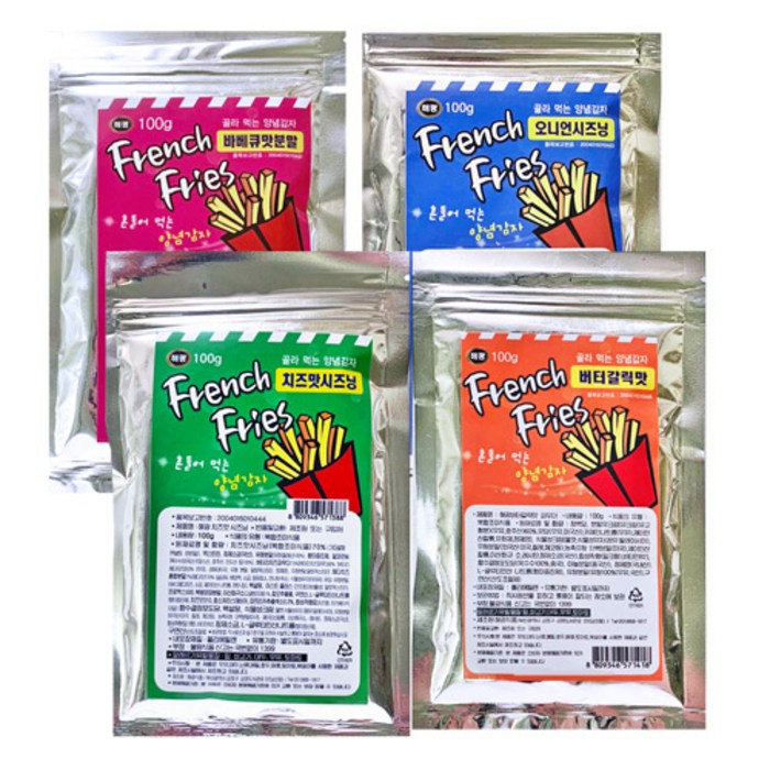 골라먹는재미 감자소스 바베큐맛 100g + 양파맛 100g + 치즈맛 100g + 버터갈릭맛 100g 세트, 1세트 - 감자튀김 소스