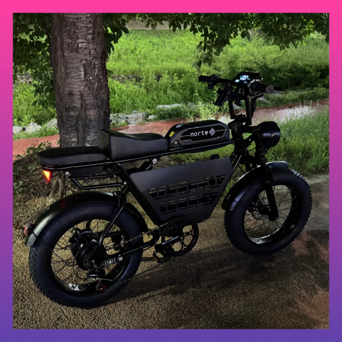 노르테 전기 자전거 자토바이 전동 스쿠터 팻바이크 MTB 배달용 출퇴근용, S1 럭셔리, 스틸 - 자토바이