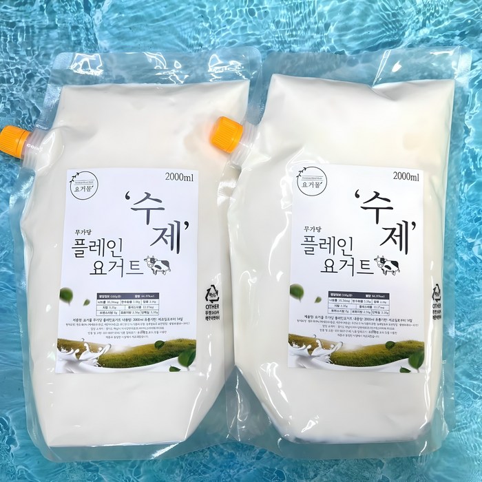 요거몰 수제 무가당 플레인 요거트, 2개, 2L